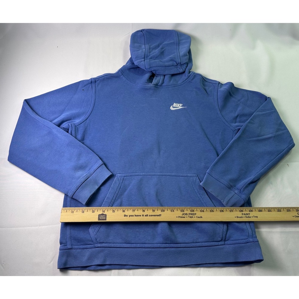 VINTAGE 90s Y2K Nike Blue Youth XL Hoodie Sweatshirt Embroidered Swoosh Classic - Picture 5 of 9